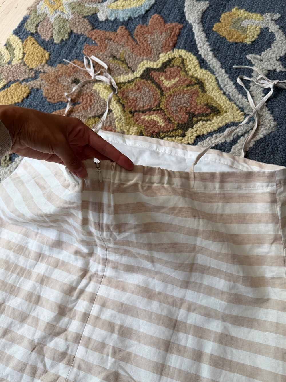 J. Crew Striped Tie‑Strap Sundress in Cream and White Size XL - Picture 7 of 10